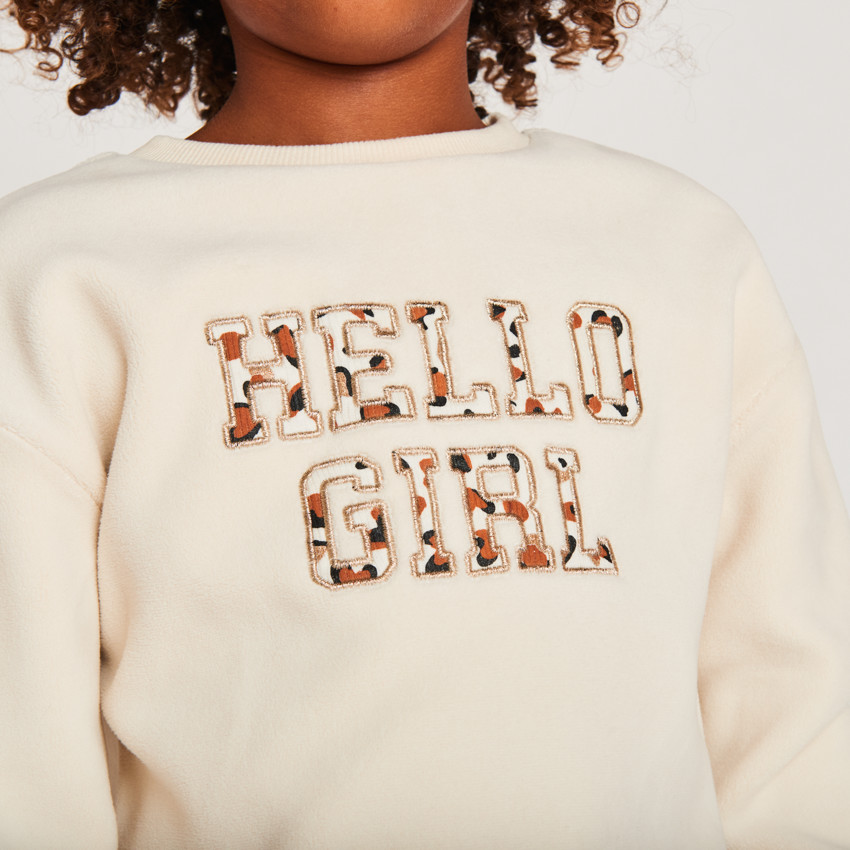 Φούτερ πολαρέ oversize με patchs Moucheté για κορίτσι 