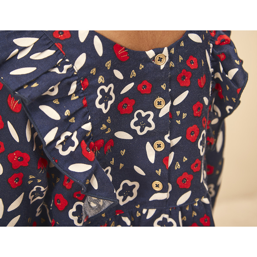 Φόρεμα μακρυμάνικο με floral σχέδιο για bebe κορίτσι 