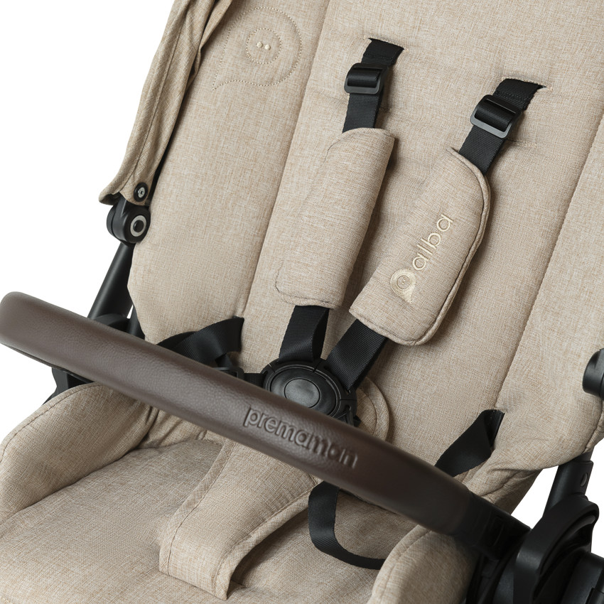 Poussette trio Alba avec nacelle beige/noir 