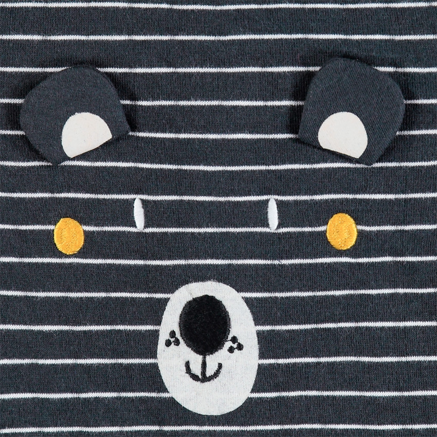 Combinaison longue en maille à rayures 