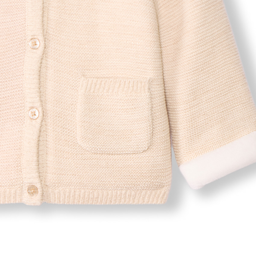 Ζακέτα με κουκούλα από πλεκτό με κέντημα καρδιά για bebe κορίτσι 