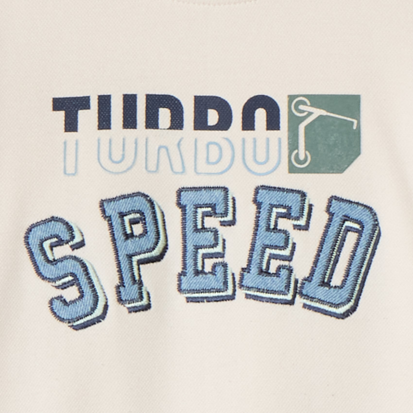 Σετ φαντεζί φούτερ με μονόχρωμο παντελόνι φόρμας για αγόρι 