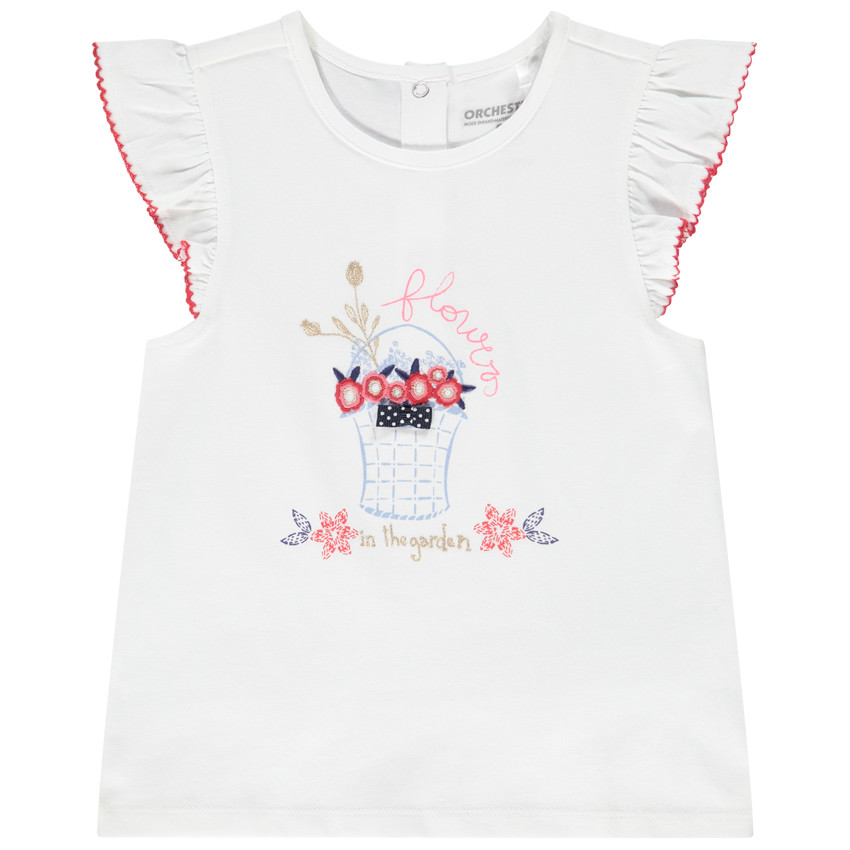 T-shirt κοντομάνικο με φλοράλ σχέδιο για bebe κορίτσι 