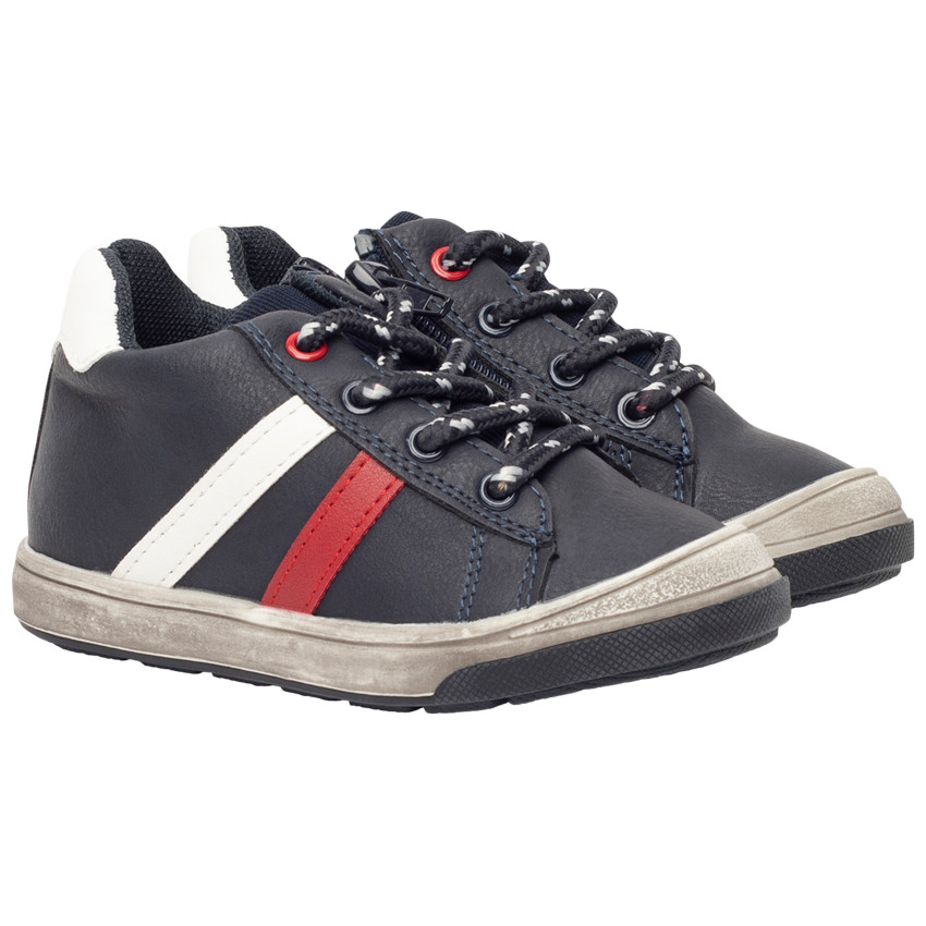 Bottillons à lacets imprimés avec bandes contrastées pour garçon 