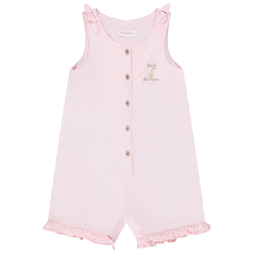 Κοντή ολόσωμη φόρμα μονόχρωμη με κέντημα για bebe κορίτσι  Additional Κοντή ολόσωμη φόρμα μονόχρωμη με κέντημα για bebe κορίτσι