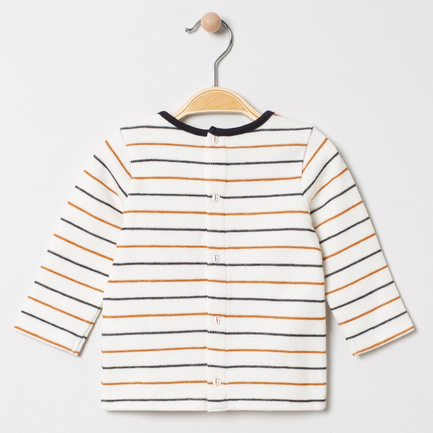 T-shirt manches longues en maille à rayures et motif hérisson 