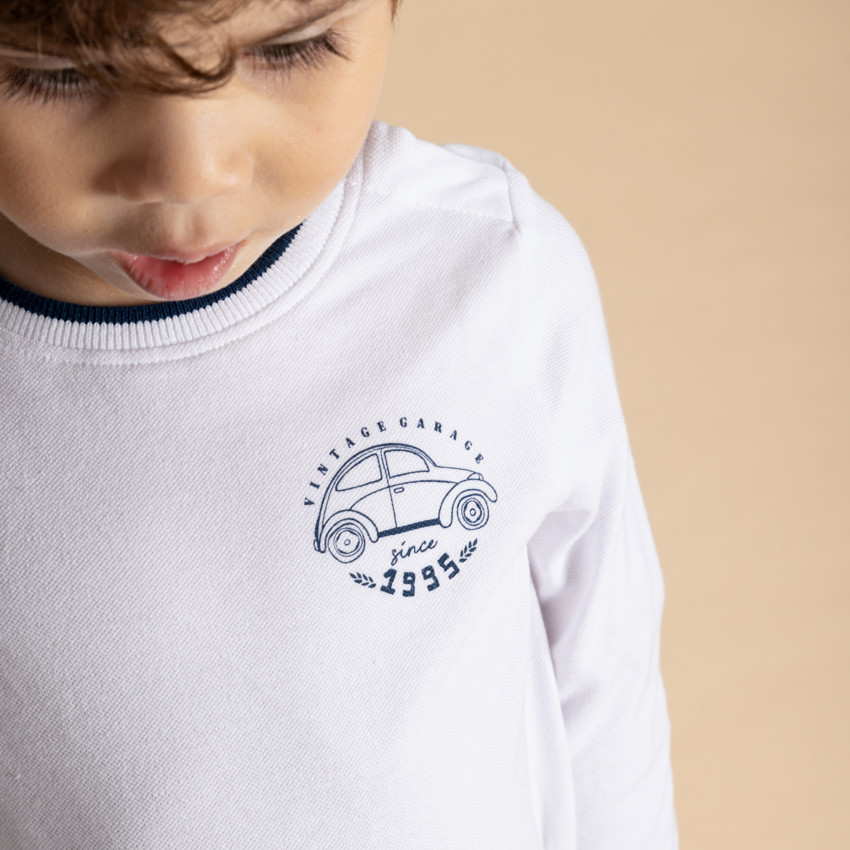 Μακρυμάνικο μπλουζάκι με τύπωμα αυτοκινήτου για μωρό αγόρι 