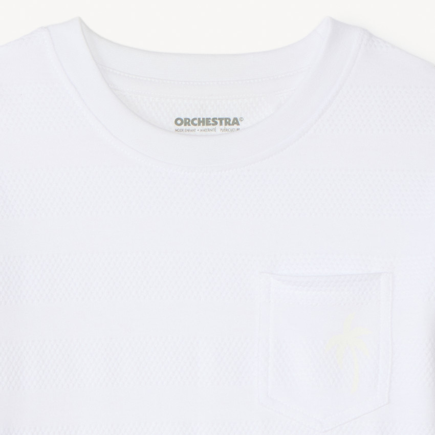 T-shirt en maille fantaisie imprimé palmier pour garçon 