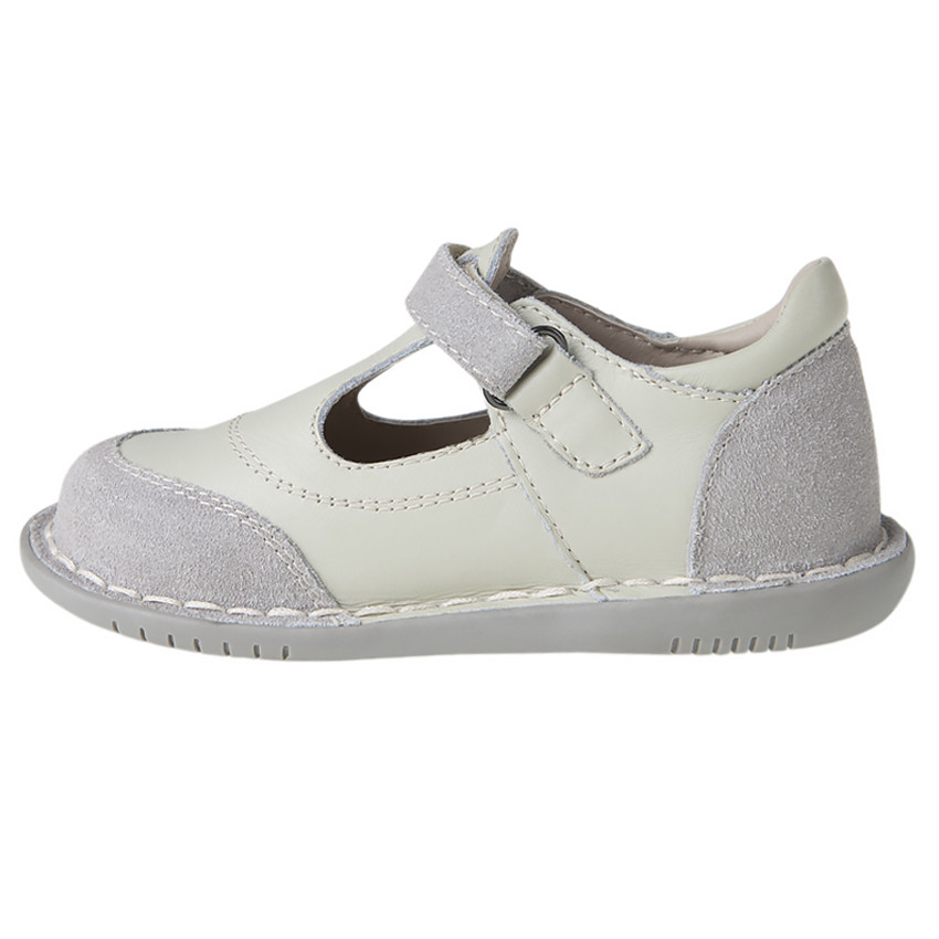 Salomés en cuir bi-matière à scratch du 28 au 35  