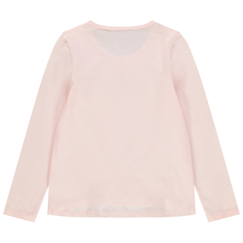 T-shirt manches longues uni à print brillant 