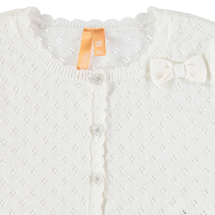 Πλεκτή ζακέτα με φιόγκο σε ελαφρώς διαφορετικό τόνο 