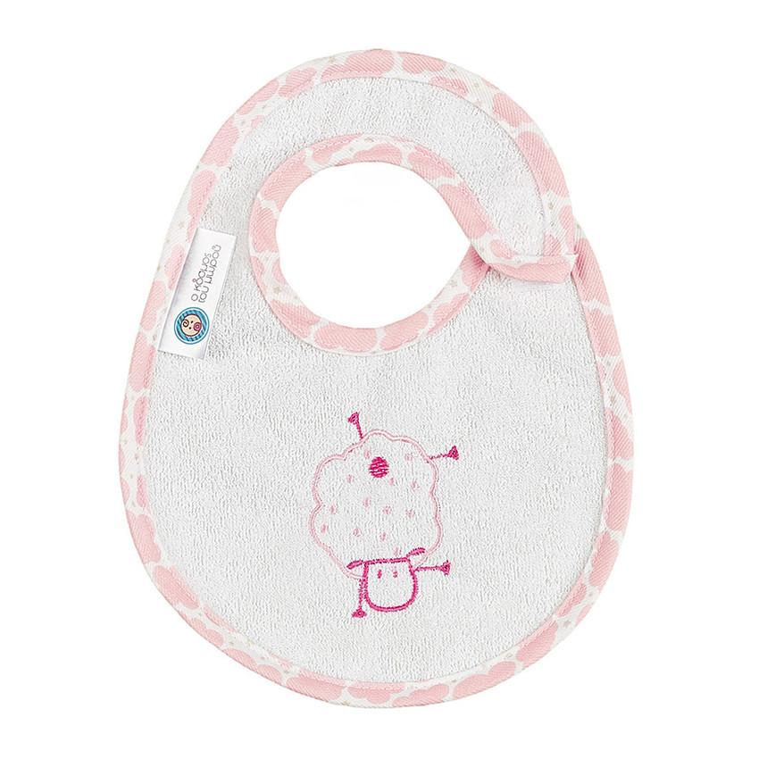 Σαλιάρα Πλαστικοποιημένης Πετσέτας Μικρή Sheep Ροζ 