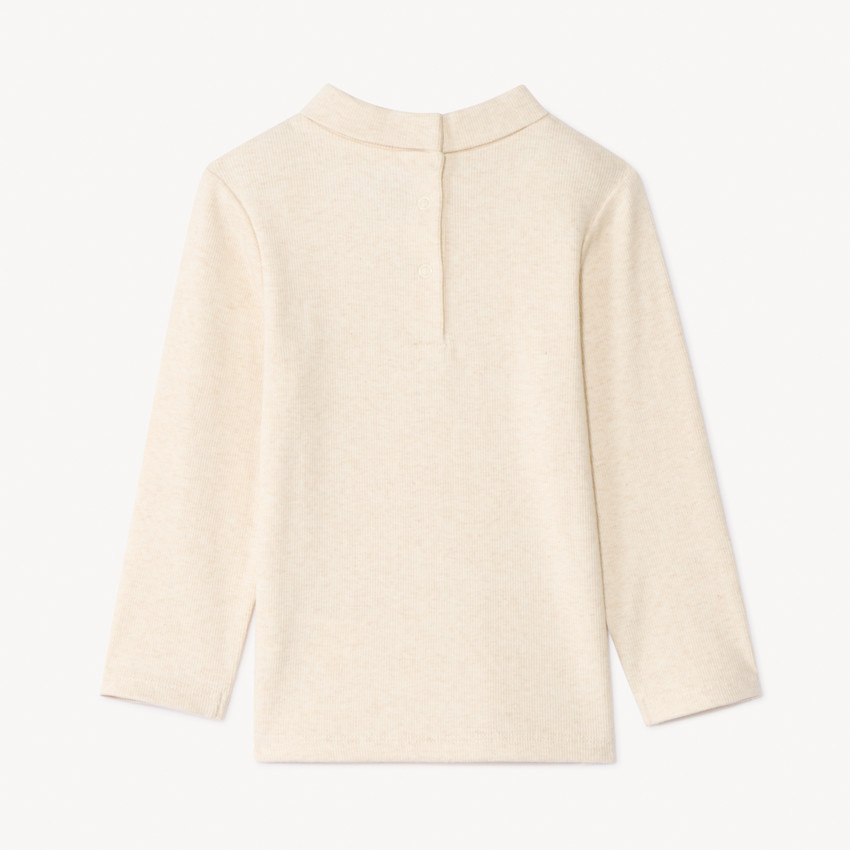 Πλεκτό υποκάμισο με ψηλό γιακά και γυαλιστερή γραφή για μωρό κορίτσι 