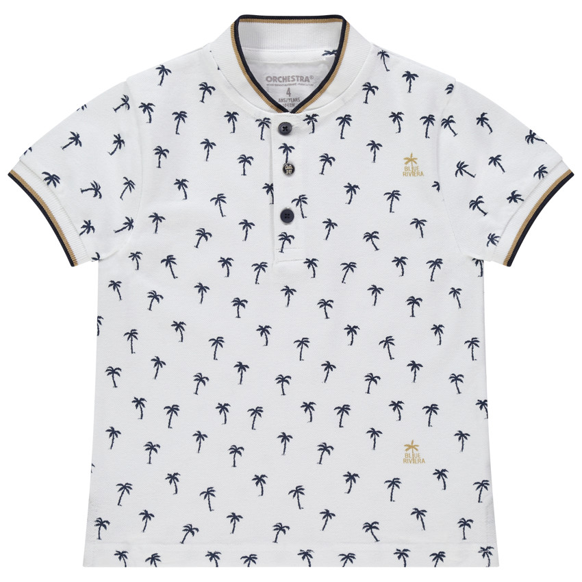Polo κοντομάνικο με σχέδιο φοίνικες σε όλη την επιφάνεια 