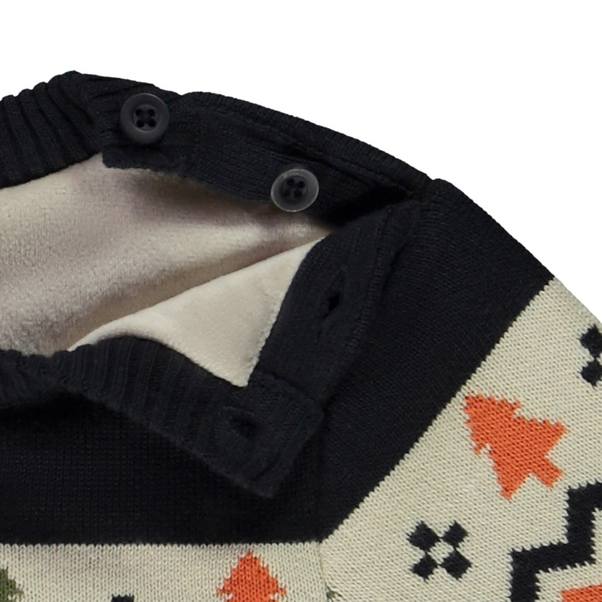 Πουλόβερ πλεκτό print φαντεζί για bebe αγόρι 