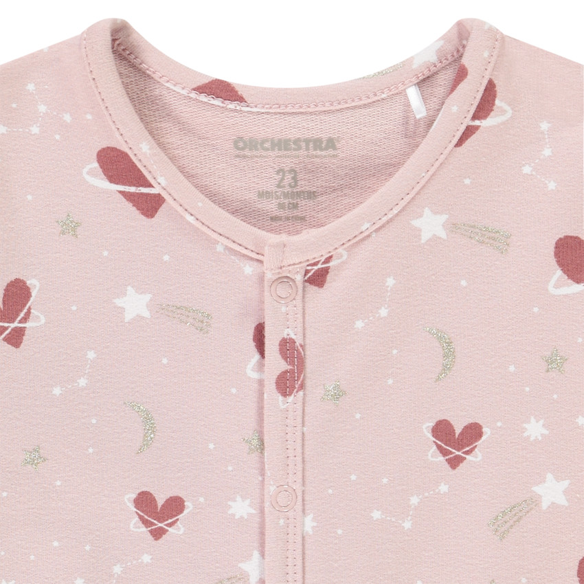 Πιτζάμα από φούτερ με σχέδιο καρδιές για κορίτσι 