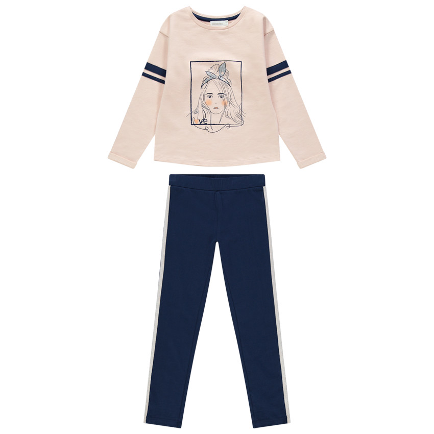 Jogging avec sweat print personnage et legging à bandes  Additional Jogging avec sweat print personnage et legging à bandes