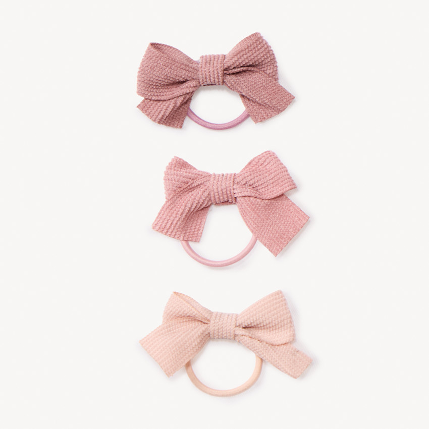 Lot de 3 élastiques à nœud en velours pour fille 