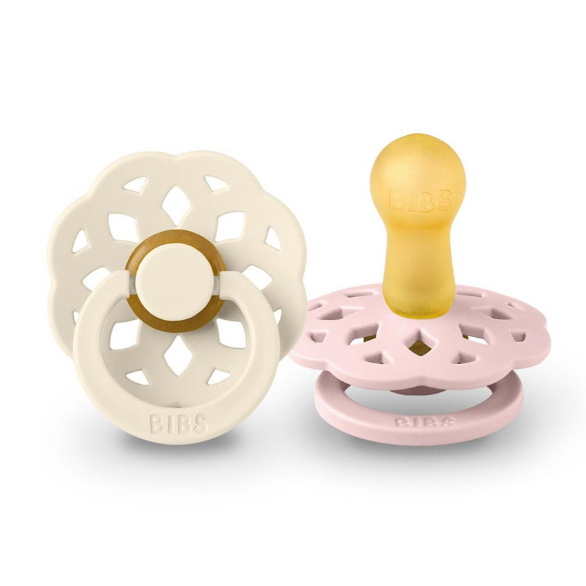 Bibs Πιπιλες Boheme Round Latex 2 Pack- Ivory / Blossom No1 