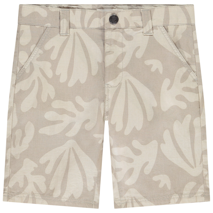 Βερμούδα φαντεζί από πάνινο με σχέδιο φύλλων για αγόρι 