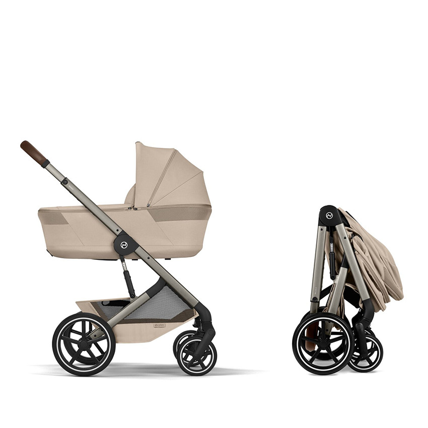 Cybex Balios S Lux Σύστημα Μεταφοράς 2-Σε-1 Με Πτυσσόμενο Πορτ Μπεμπέ Almond Beige 