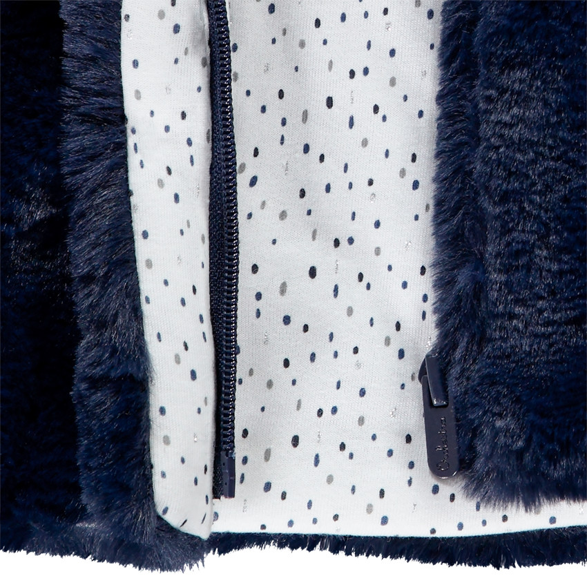 Ζακέτα με κουκούλα sherpa για κόριτσι και φοδρα jersey 