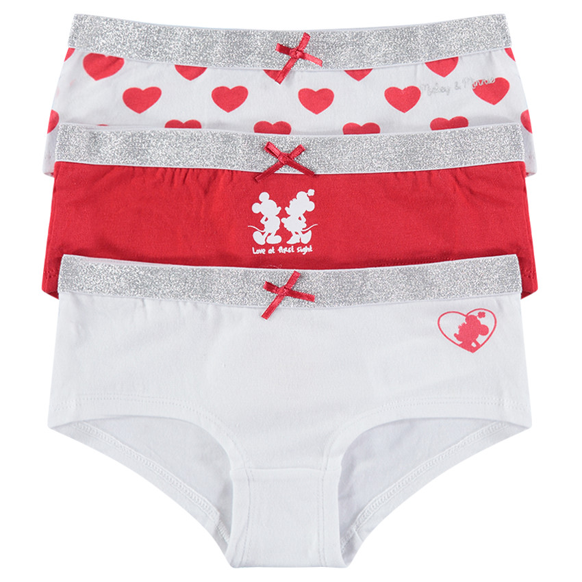 Σετ 3 βαμβακερά εσώρουχα με στάμπα τον Μίκυ και τη Μίνι της ©Disney 