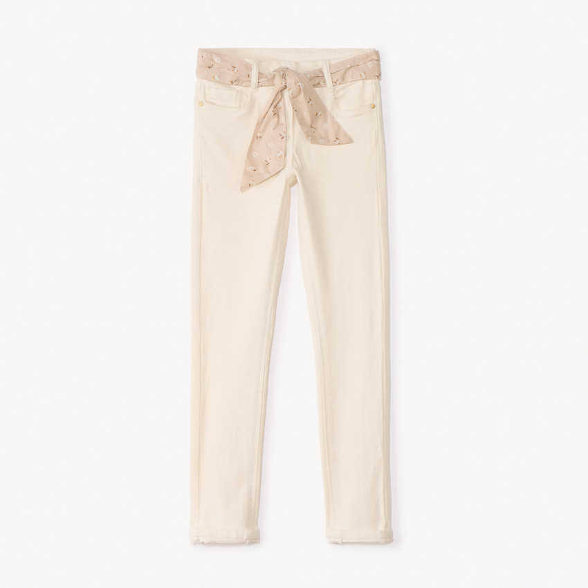 Jean slim με εκτύπωση ζώνης για κορίτσια. 