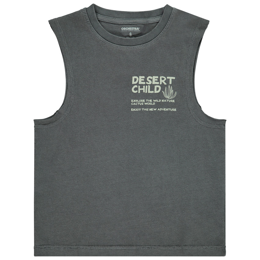 Αμάνικο μπλουζάκι με double print cactus για αγόρι 