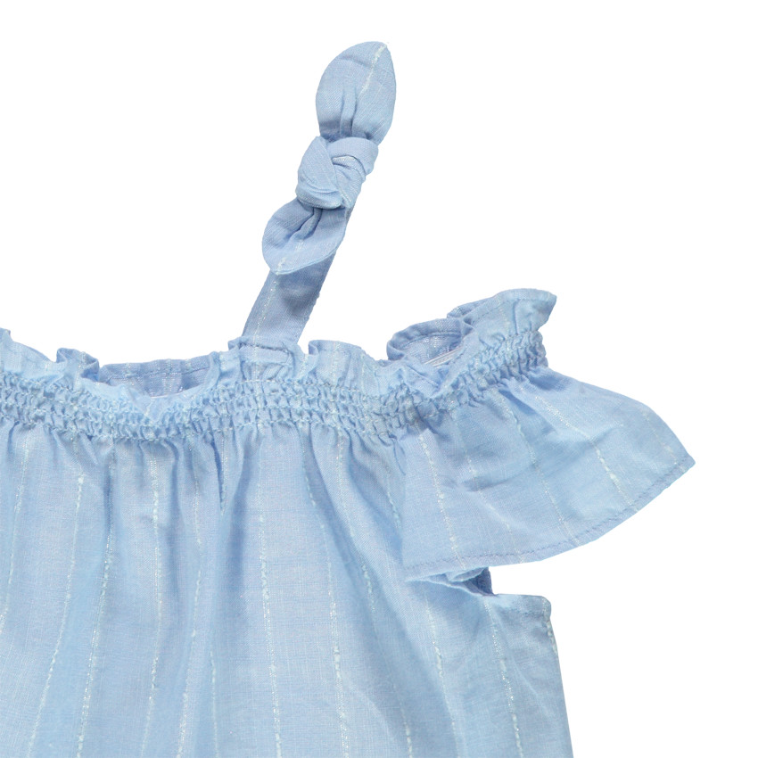 Top με βολάν  και λεπτές λαμπερές ρίγες 