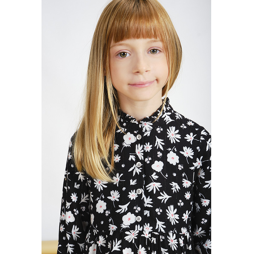 Φόρεμα μακρυμάνικο με floral σχέδιο για κορίτσι 