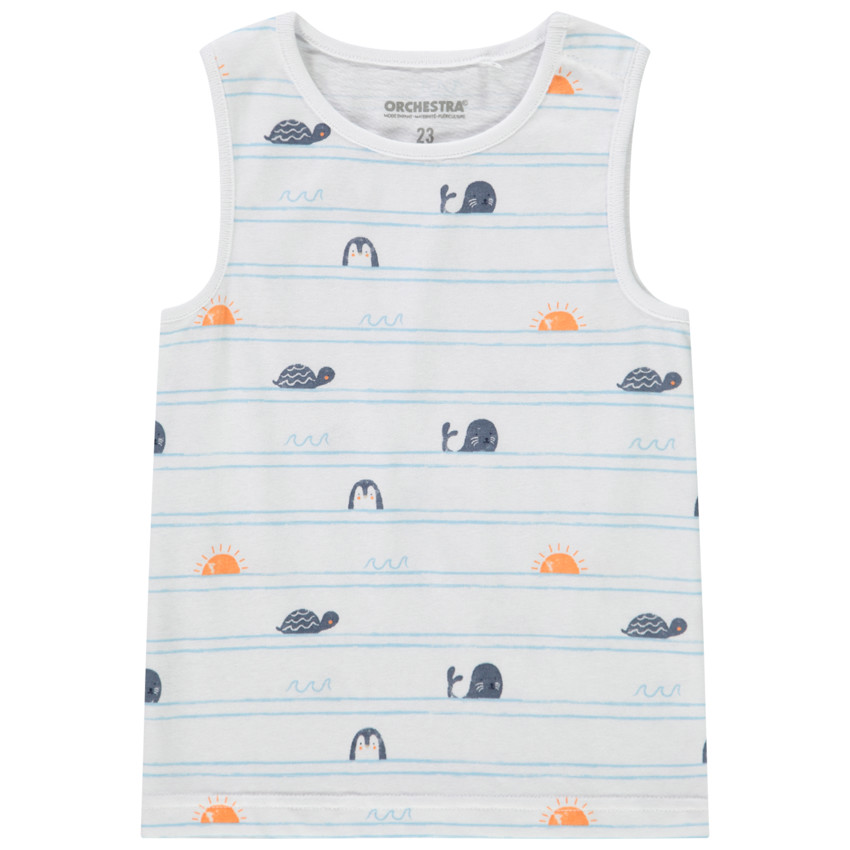 Αμάνικο μπλουζάκι από jersey με φαντεζί σχέδιο για bebe αγόρι 