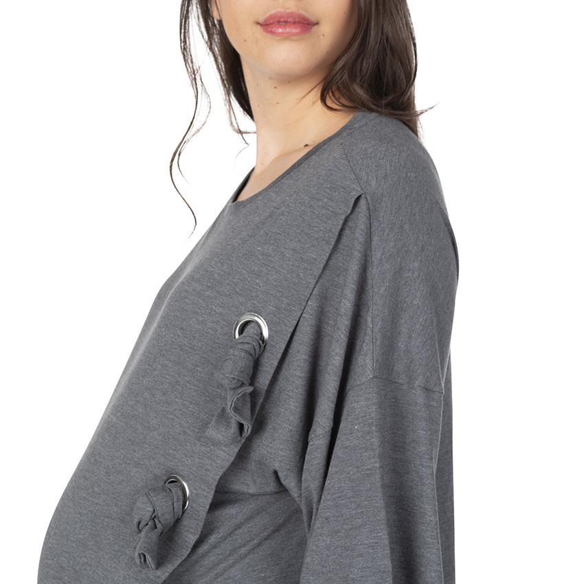 Ασύμμετρη μπλούζα εγκυμοσύνης με φιόγκους 