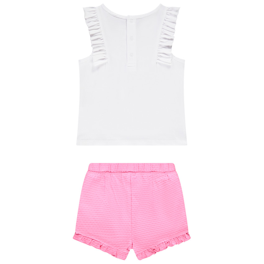 Σετ κοντό με σορτς εφέ κλοκέ για bebe κορίτσι 