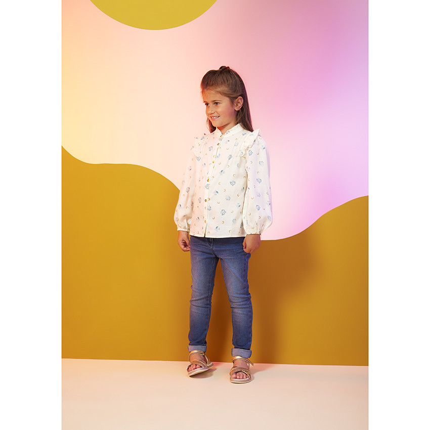 Chemise manches longues en lyocell imprimé fantaisie pour fille 