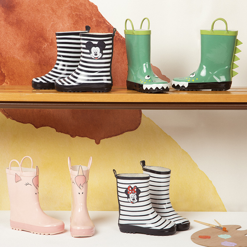 Μπότες βροχής ριγέ Mickey Disney για bebe αγόρι 