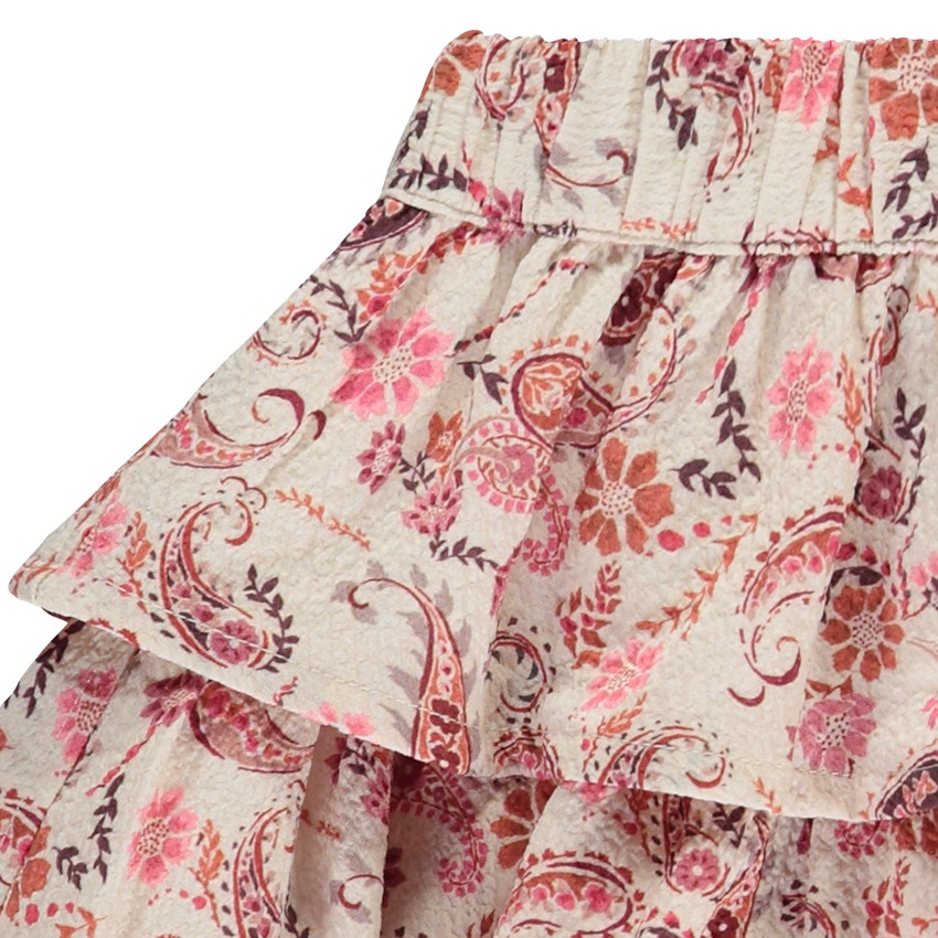 Φούστα με βολάν και σχέδιο κασμίρ για κορίτσι 