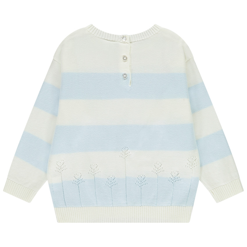 Πουλόβερ πλεκτό με ρίγες και σχέδιο λουλουδιών για κορίτσι μωρού 