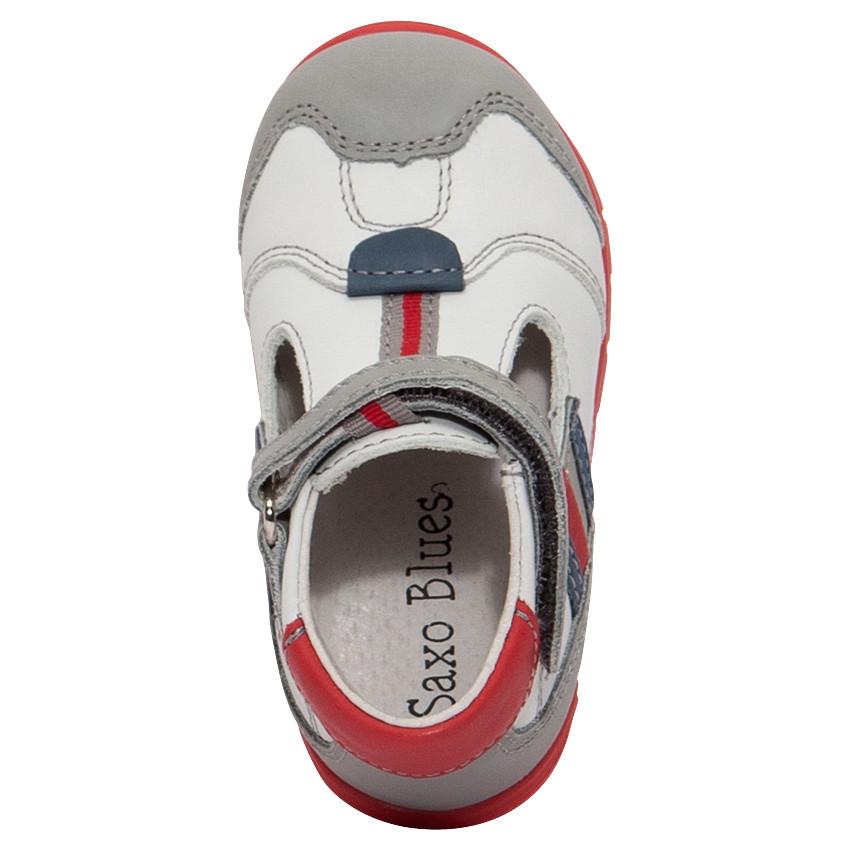 Δερμάτινα παπούτσια με μπαρέτα με φάσες σε αντίθεση 