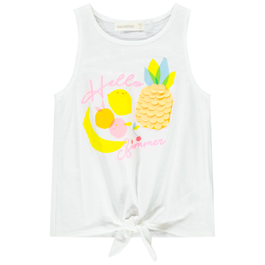 Αμάνικο μπλουζάκι με σχέδιο φαντεζί για κορίτσι  Additional Αμάνικο μπλουζάκι με σχέδιο φαντεζί για κορίτσι