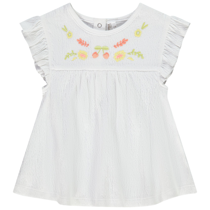 Τουνίκ με κοντά μανίκια κεντημένη για bebe κορίτσι 