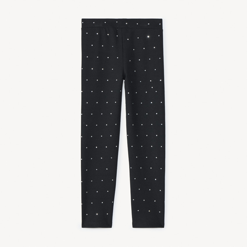 Μακρύ κολάν από πλεκτό Milano με ασημένια στράς για κορίτσι 