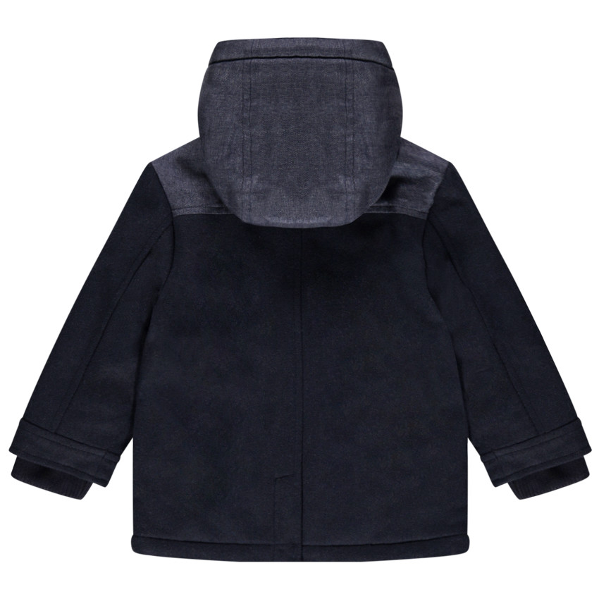 Parka style duffle coat bi-matière doublée flanelle 