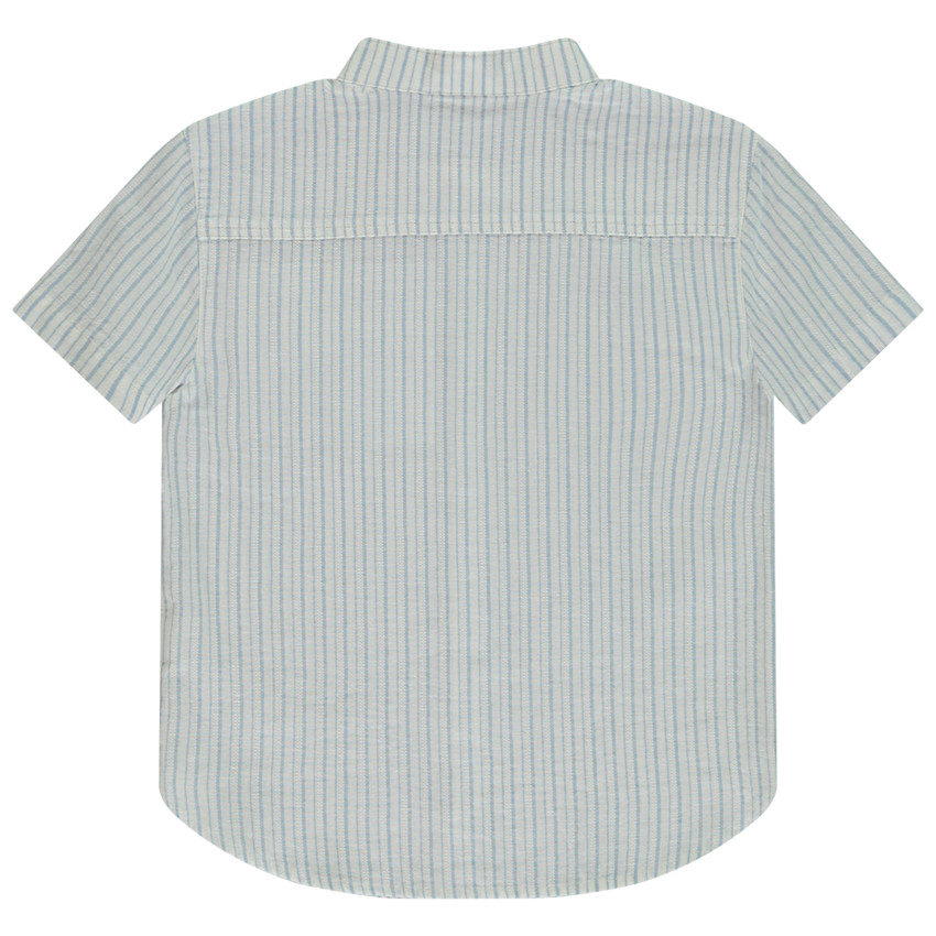 Πουκάμισο κοντομάνικο ριγέ με γιακά mao για αγόρι 
