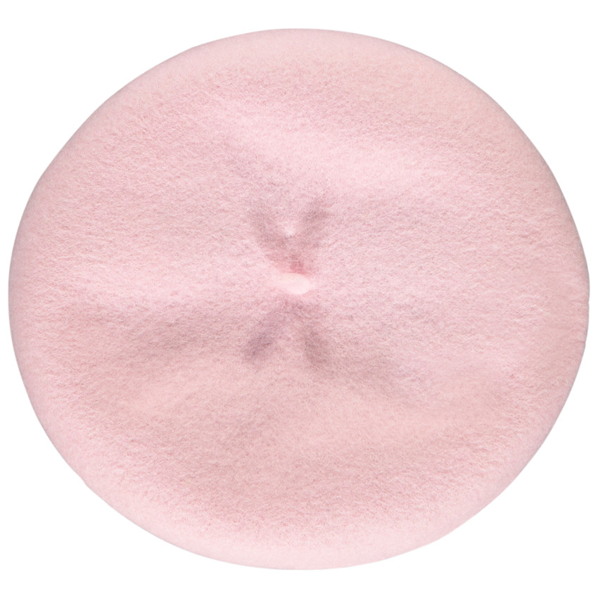 Καπέλο μπερέ μονόχρωμο ροζ απαλό από τσόχα για κορίτσι 