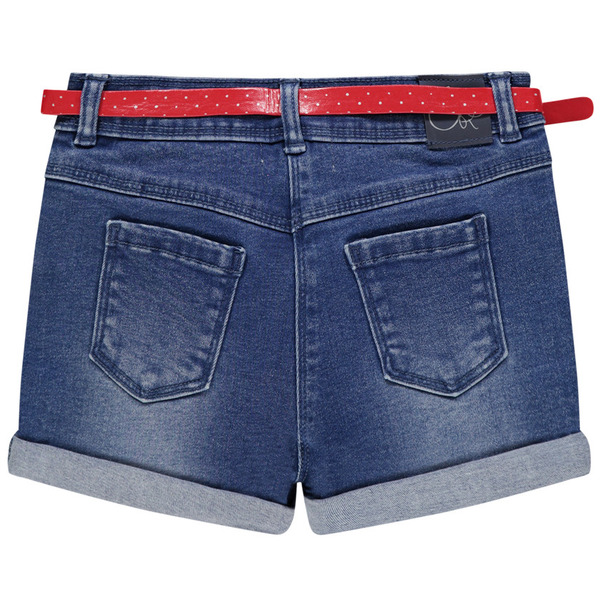 Σορτς jean effet used με κεράσια κεντημένα 