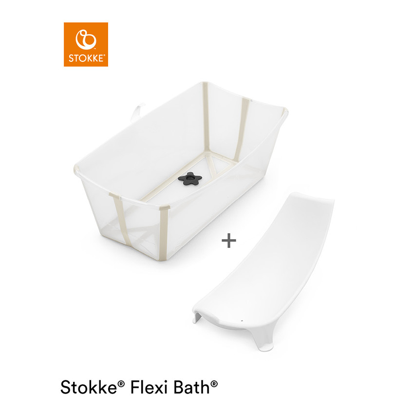 Σετ πλεκτή αναδιπλούμενη μπανιέρα Flexi Bath με αφαιρούμενο transat λουτρού sandy beige 