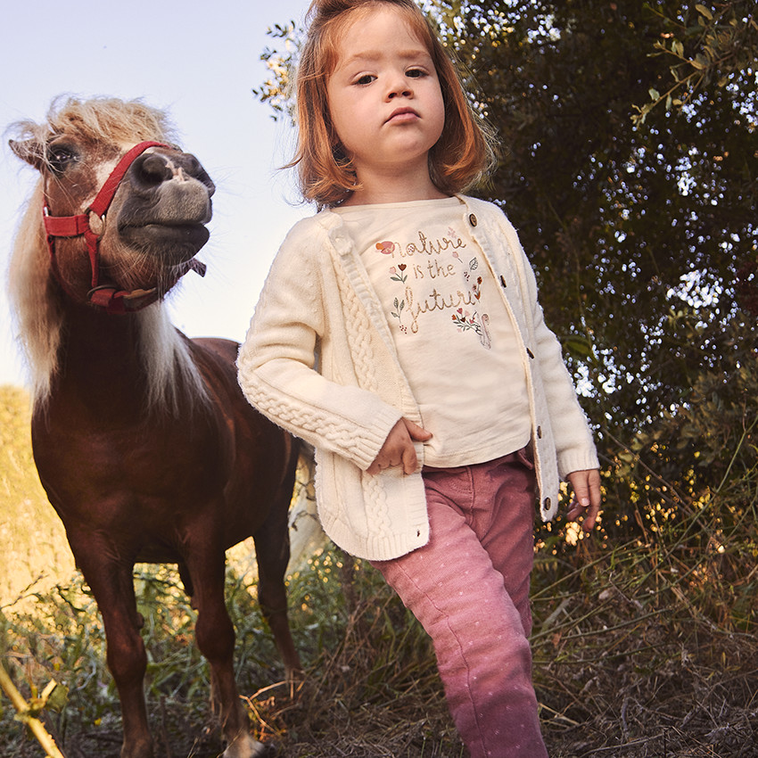 T-shirt μακρυμάνικο με φαντεζί σχέδιο και γκλίτερ για μωρό κορίτσι 