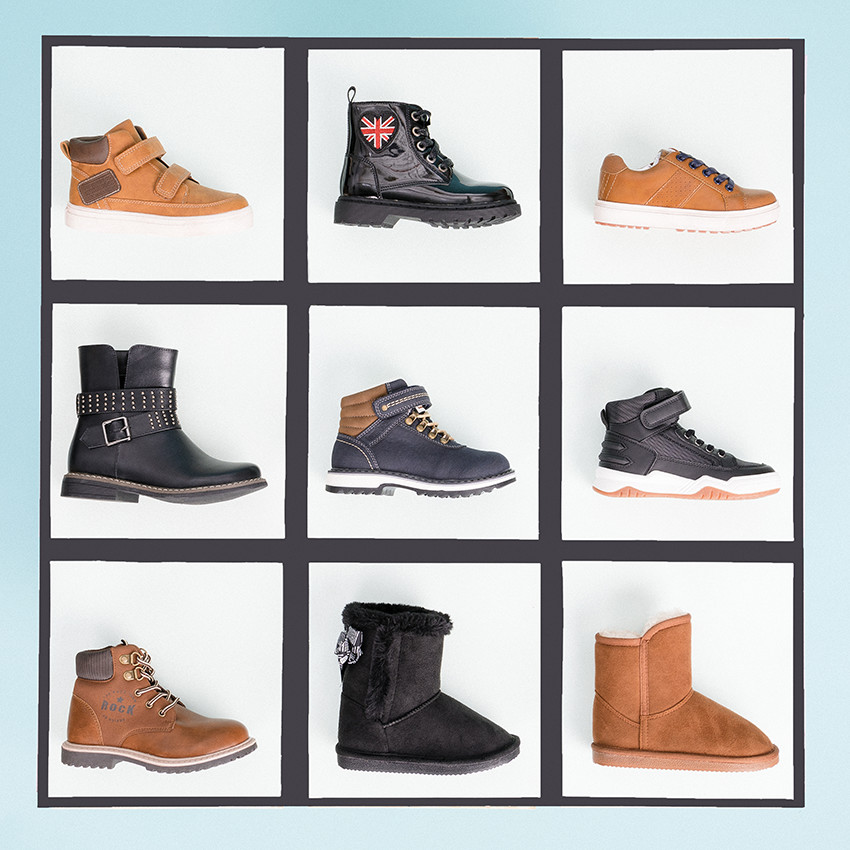 Μποτάκια effet δερματίνη cognac με κορδόνια και φερμουάρ 