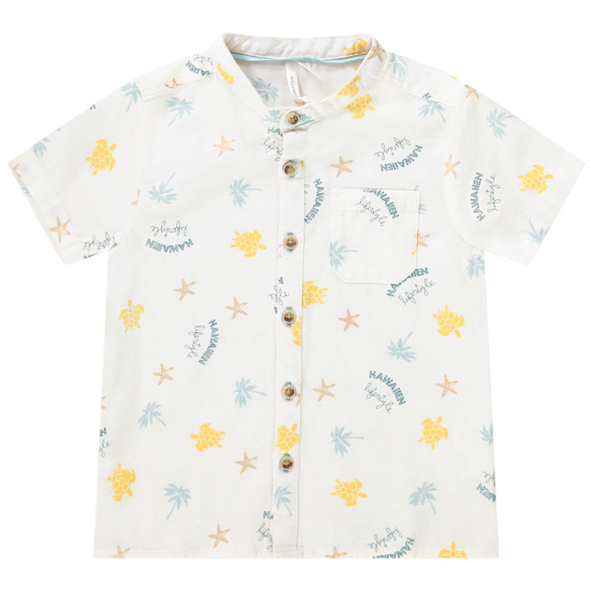 Κοντομάνικη πουκάμισο με φαντεζί σχέδιο για μωρό αγόρι 